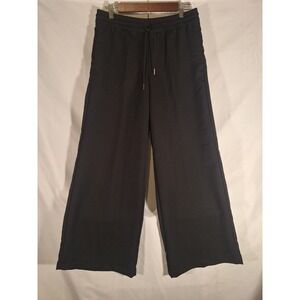H&M Divided‎ Black Wide Leg Palazzo Pants Drawstring Casual Size Small